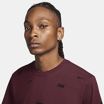Nike Club Men's Allover Print T-Shirt (Night Maroon, FD1279